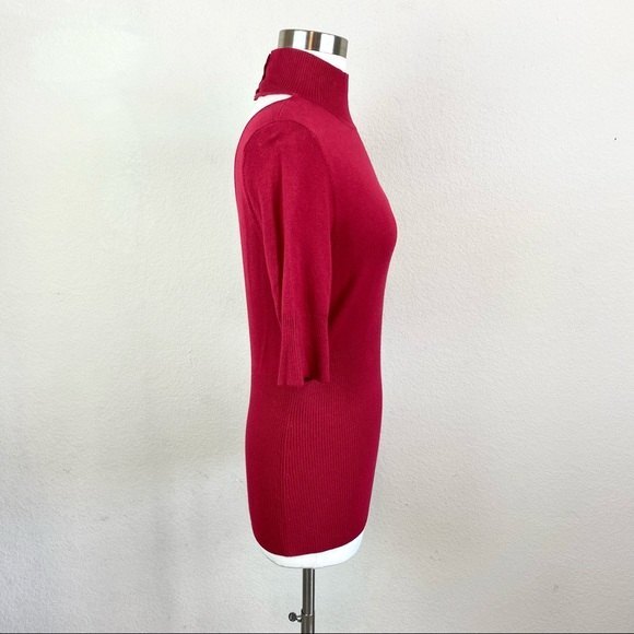 Express Red Open Back High Neck Sweater - Picture 5 of 10